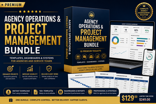 Agency Operations & Project Management Bundle | Templates, Dashboards & Delivery Systems
