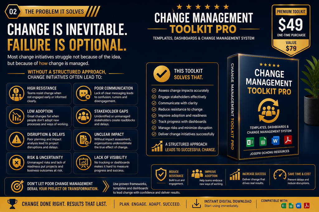 Change Management Toolkit Pro | Templates, Dashboards & Change Management System
