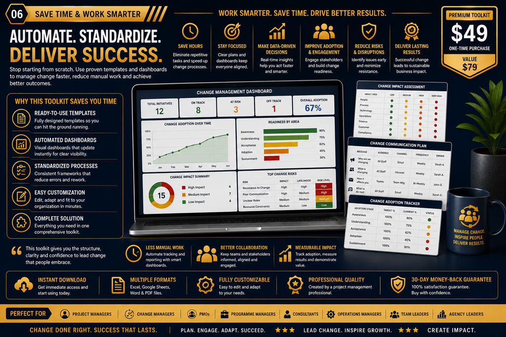 Change Management Toolkit Pro | Templates, Dashboards & Change Management System