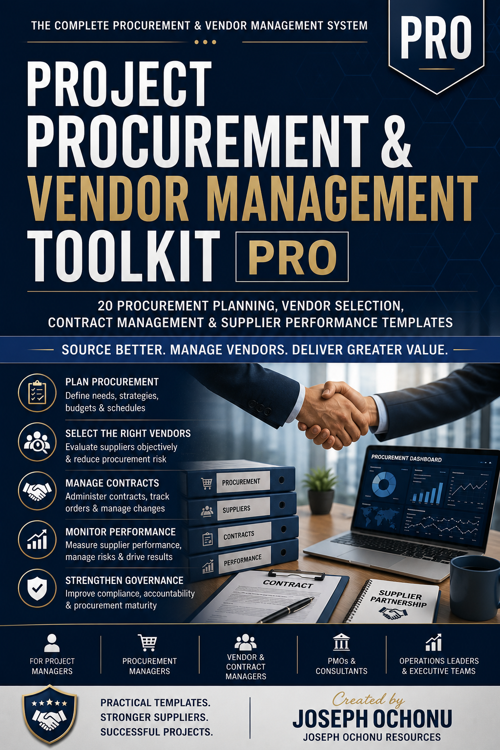 Procurement & Vendor Management Toolkit Pro | Templates, Dashboards & Procurement Management System