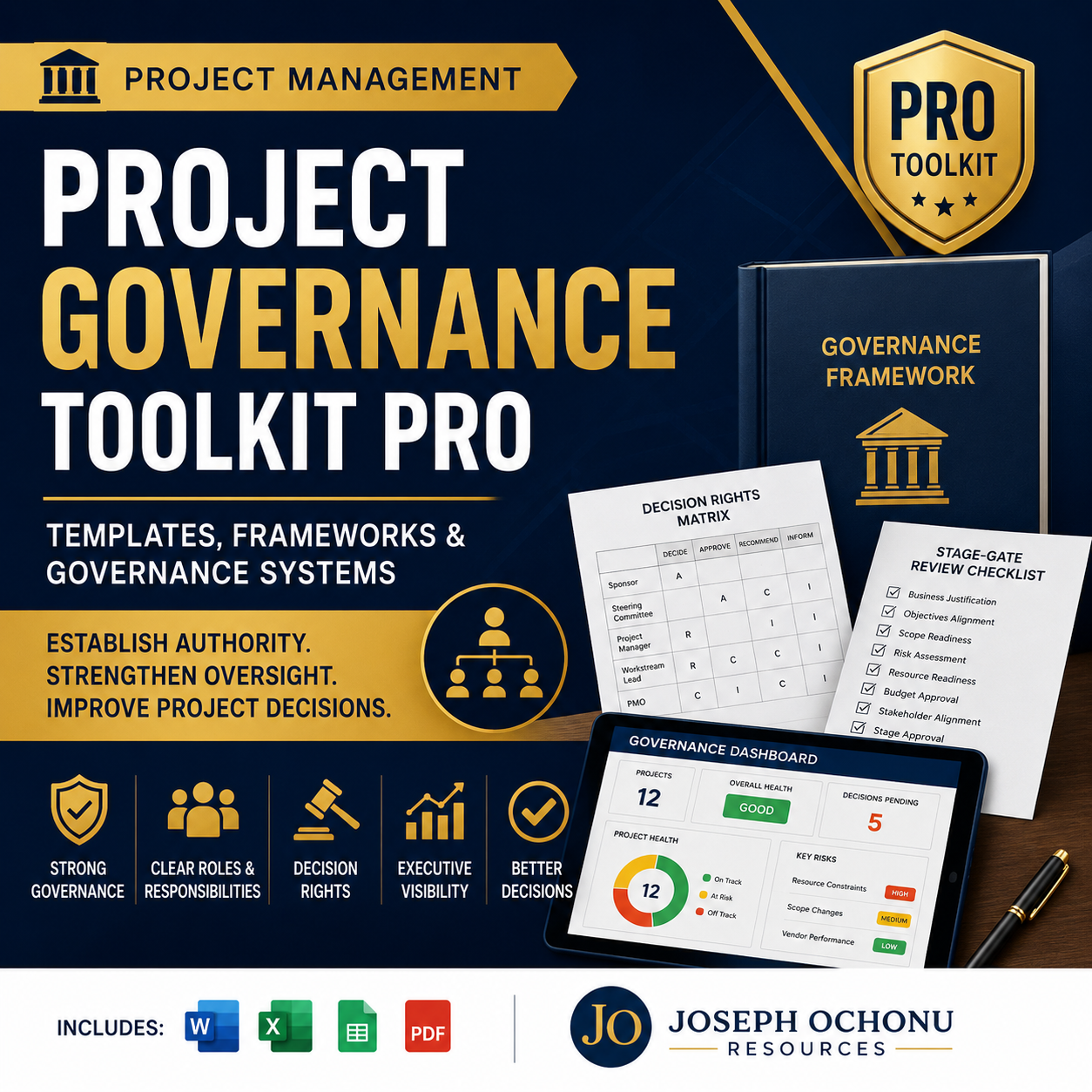 Project Governance Toolkit Pro – Dashboards & Governance System for PMOs
