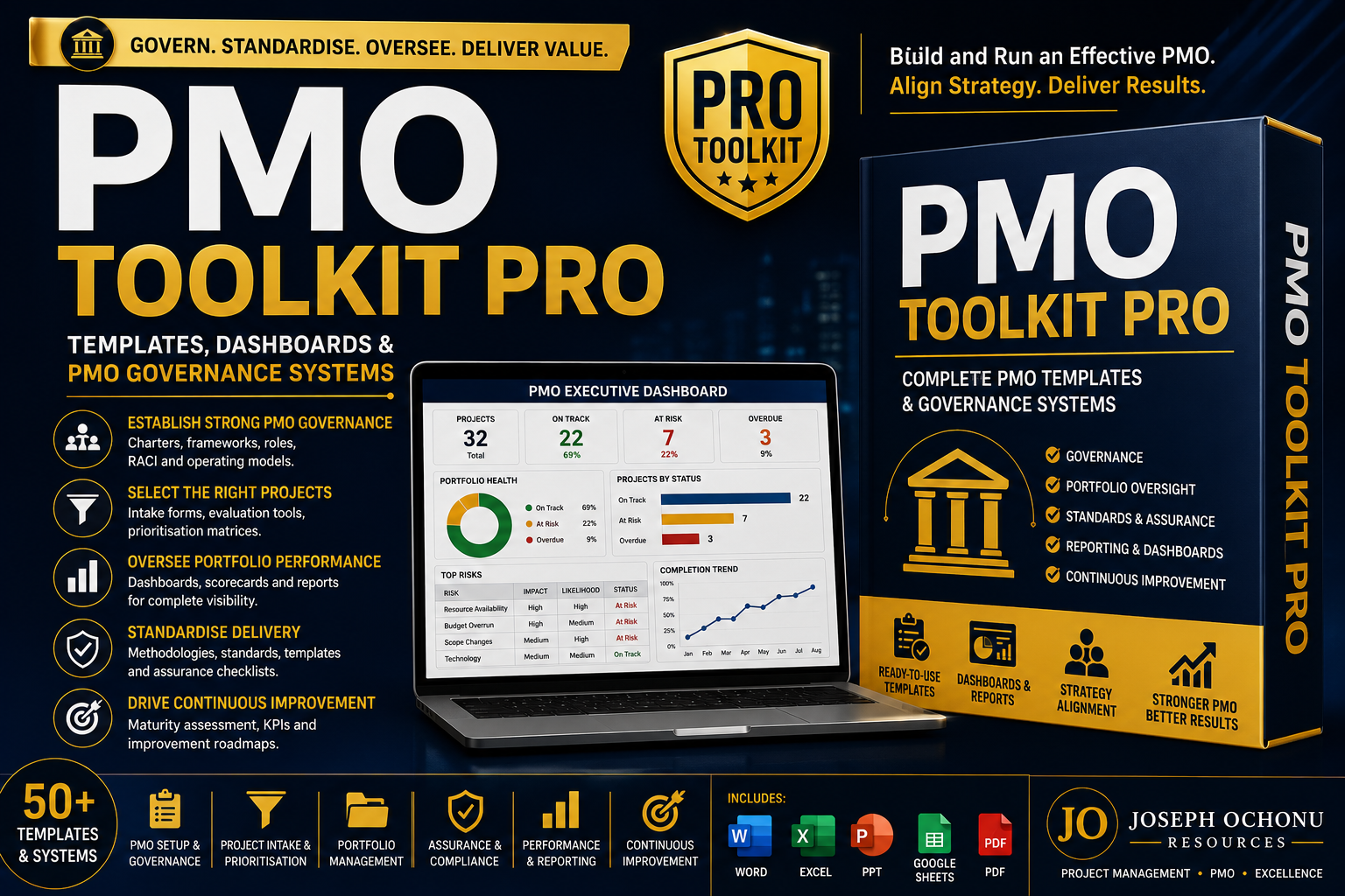 PMO Toolkit Pro – Project Management Office Dashboards & Governance System