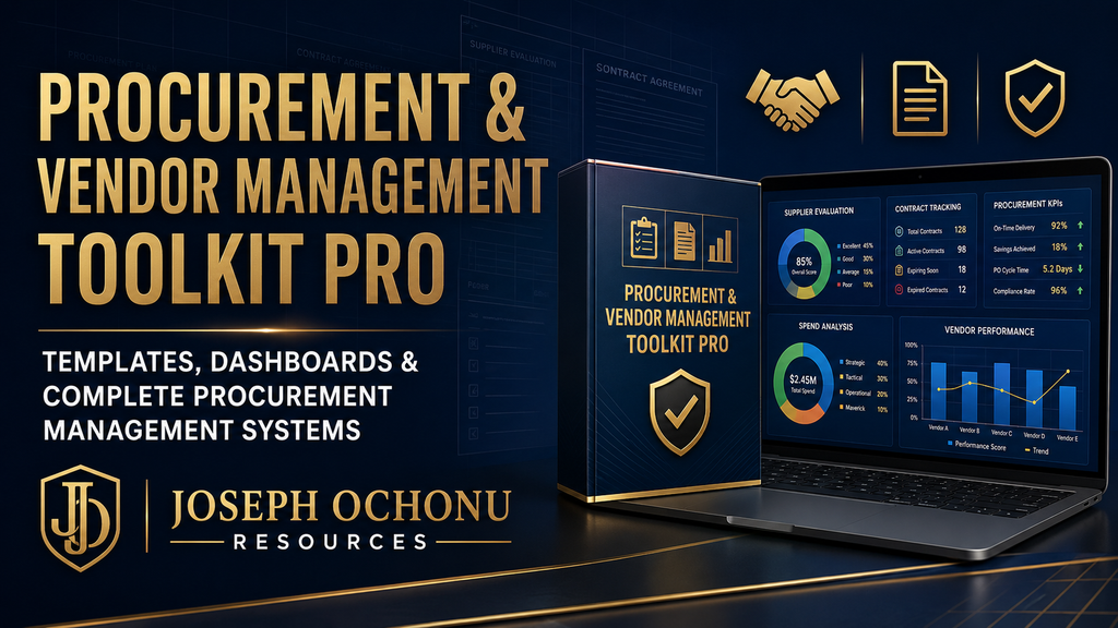 Procurement & Vendor Management Toolkit Pro | Templates, Dashboards & Procurement Management System