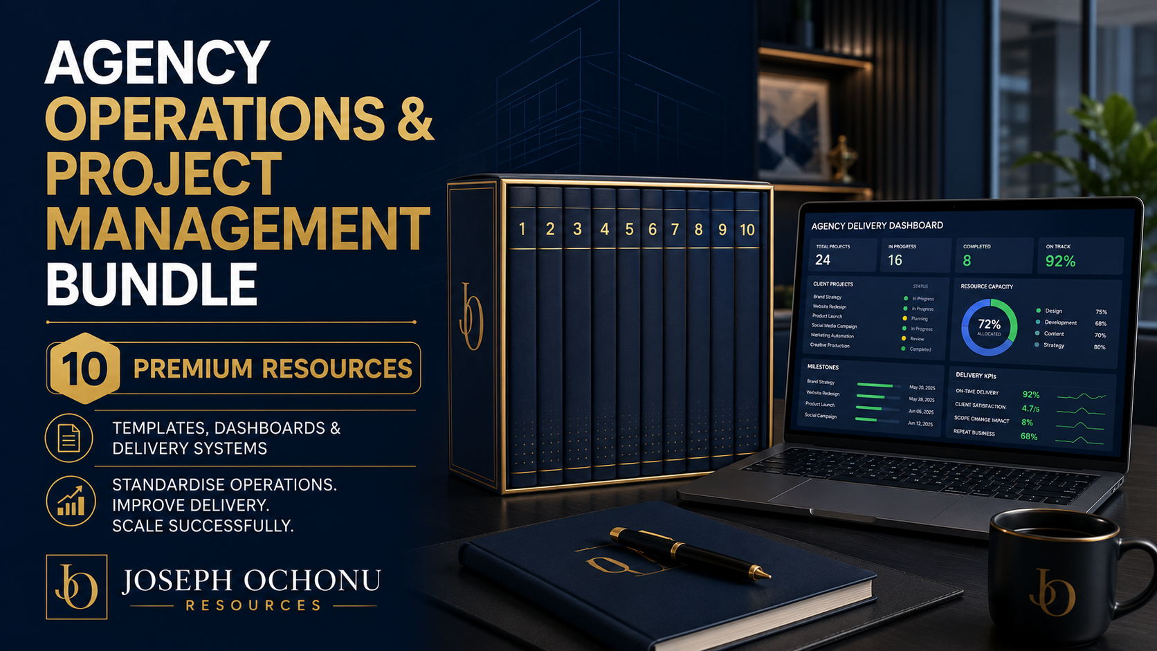 Agency Operations & Project Management Bundle | Templates, Dashboards & Delivery Systems