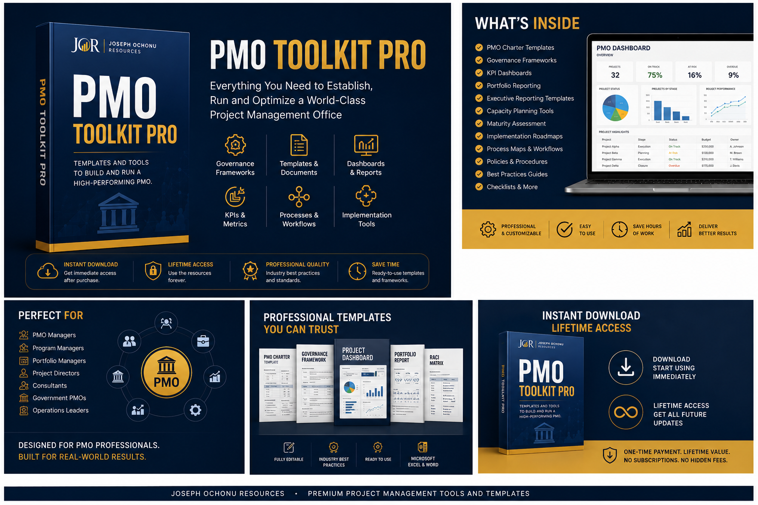 PMO Toolkit Pro – Project Management Office Dashboards & Governance System
