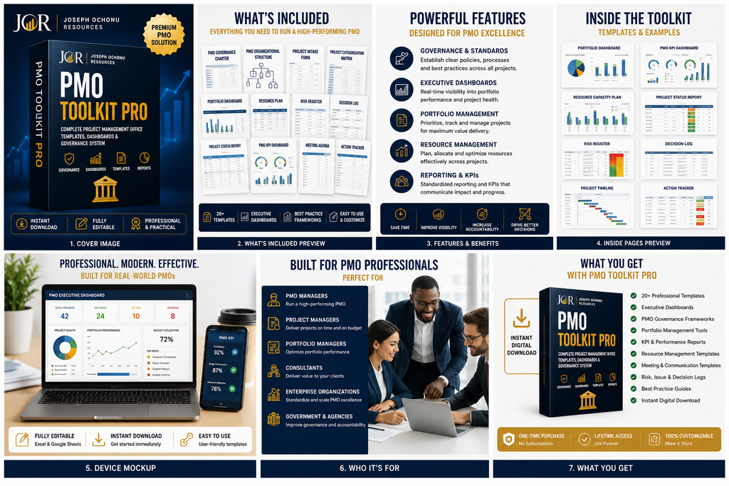PMO Toolkit Pro – Project Management Office Dashboards & Governance System