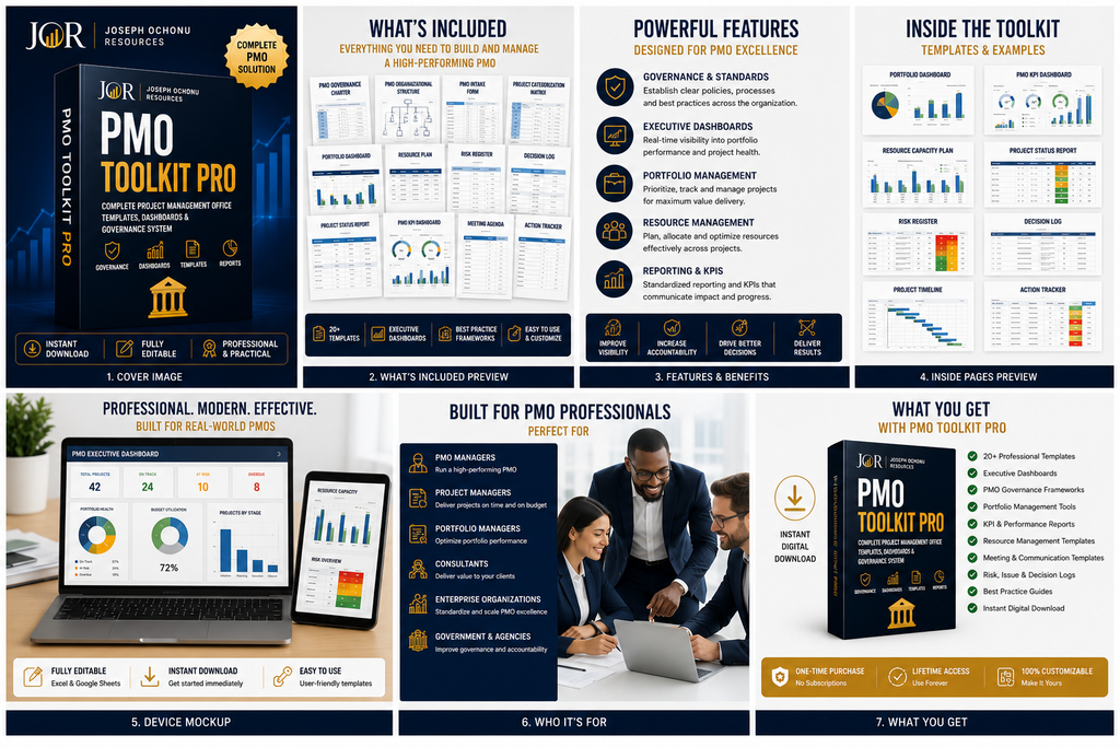 PMO Toolkit Pro – Project Management Office Dashboards & Governance System