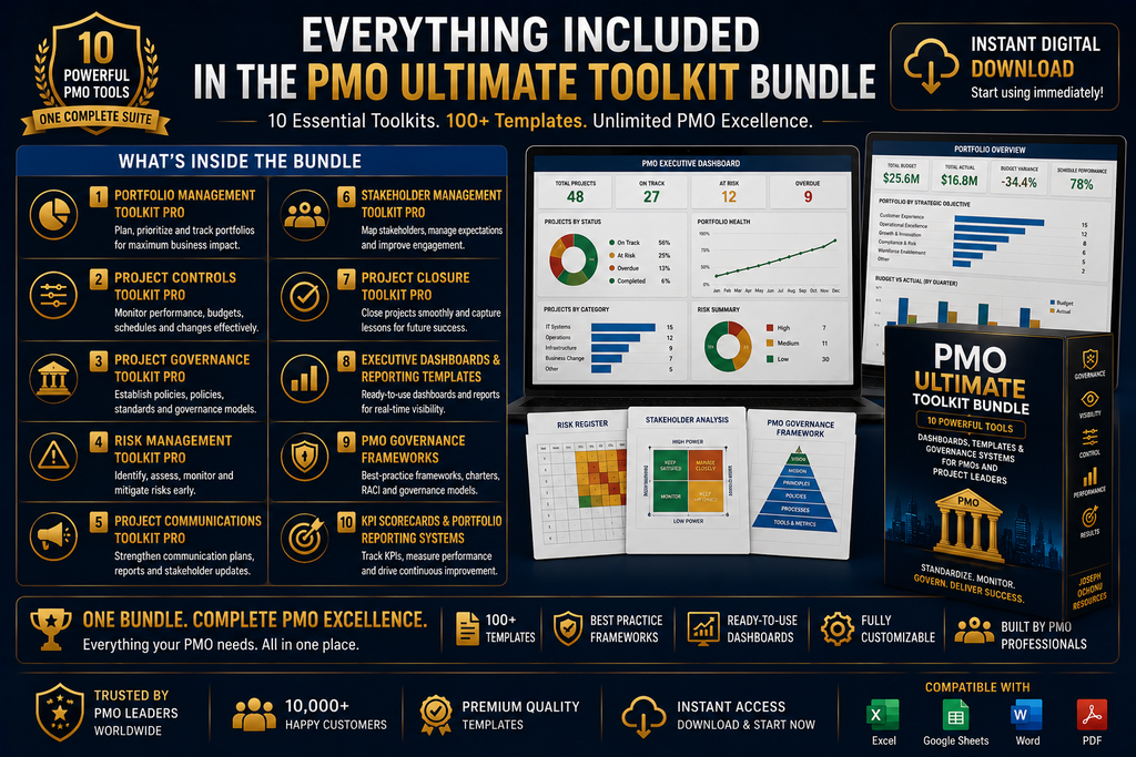 PMO Ultimate Toolkit Bundle | Dashboards, Templates & Governance Systems