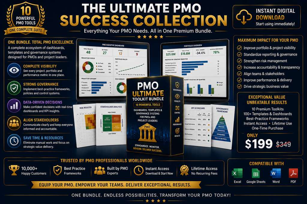 PMO Ultimate Toolkit Bundle | Dashboards, Templates & Governance Systems