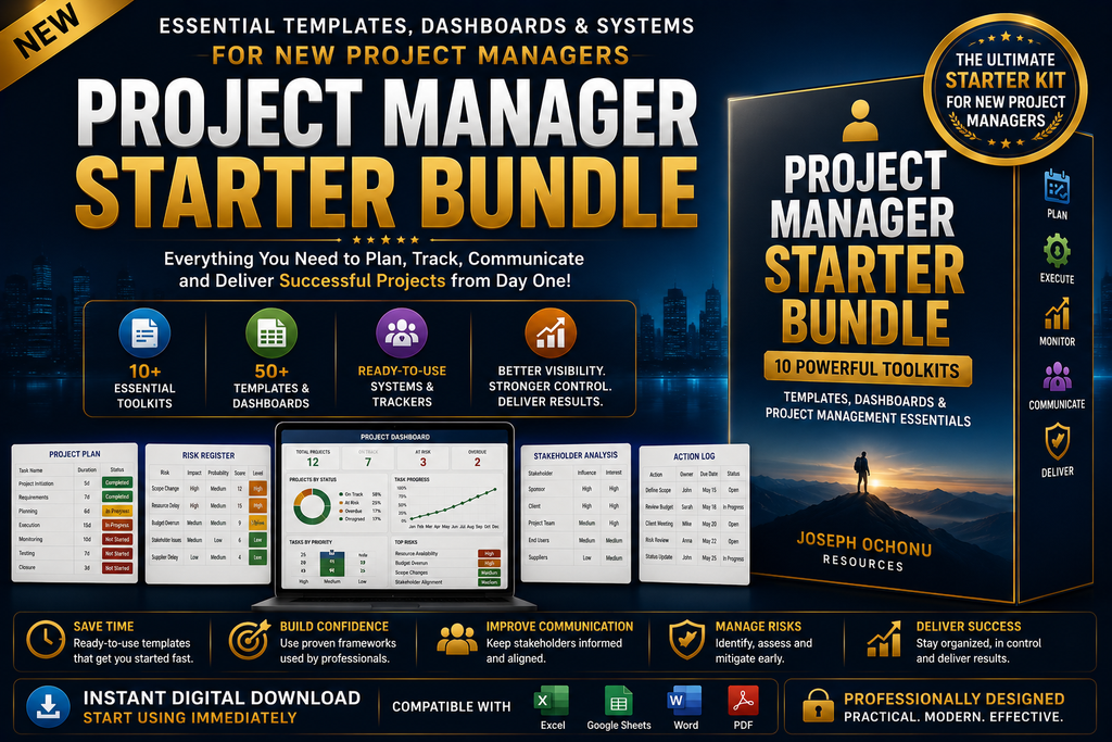 Project Manager Starter Bundle | Templates, Dashboards & Project Management Essentials