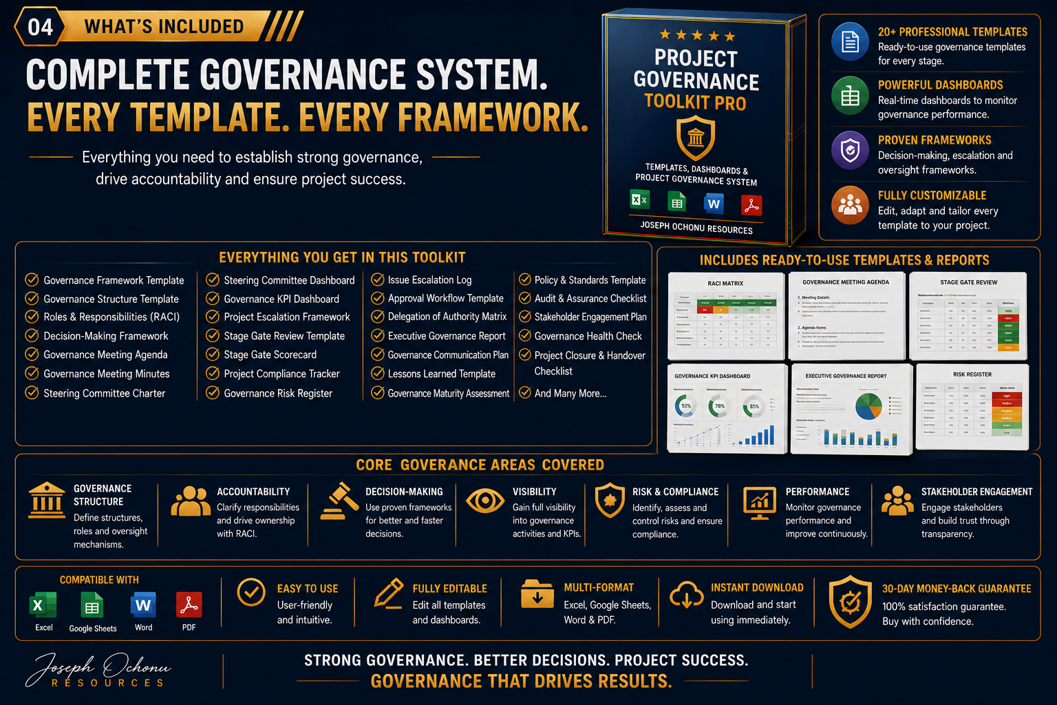 Project Governance Toolkit Pro – Dashboards & Governance System for PMOs