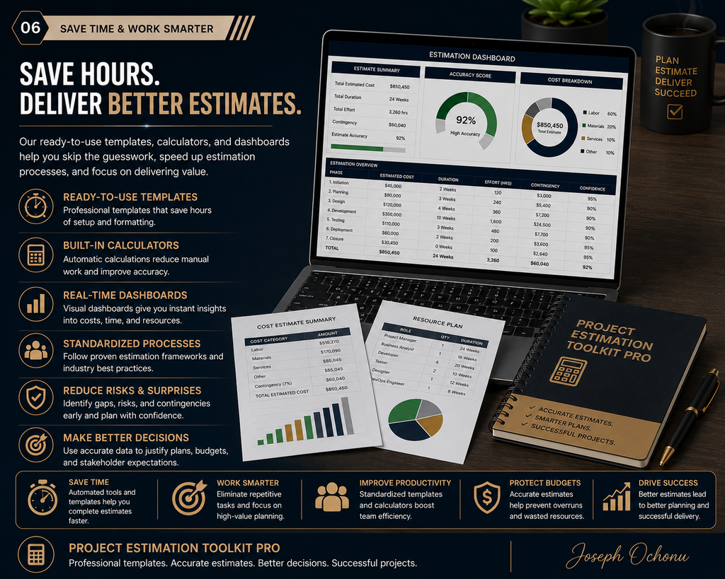 Project Estimation Toolkit Pro | Templates, Calculators & Project Estimation System