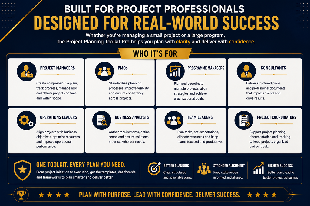 Project Planning Toolkit Pro – Dashboards & Planning Frameworks for Project Managers