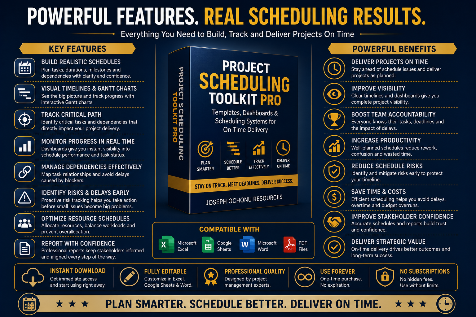 Project Scheduling Toolkit Pro | Templates, Dashboards & Scheduling Systems