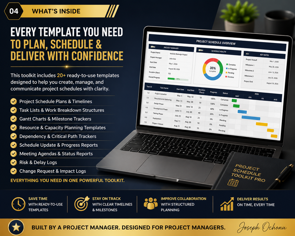 Project Scheduling Toolkit Pro | Templates, Dashboards & Scheduling Systems