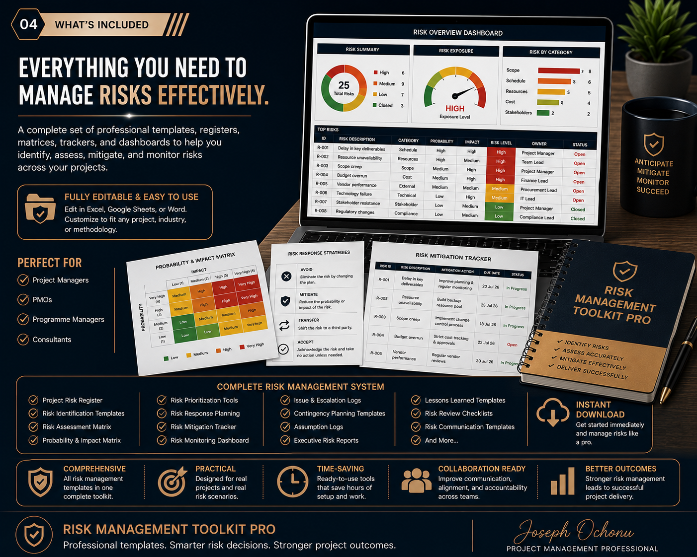 Risk Management Toolkit Pro – Registers, Dashboards & Risk Management System
