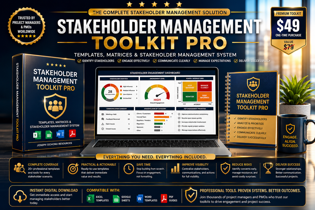 Stakeholder Management Toolkit Pro – Matrices, Dashboards & Communication System
