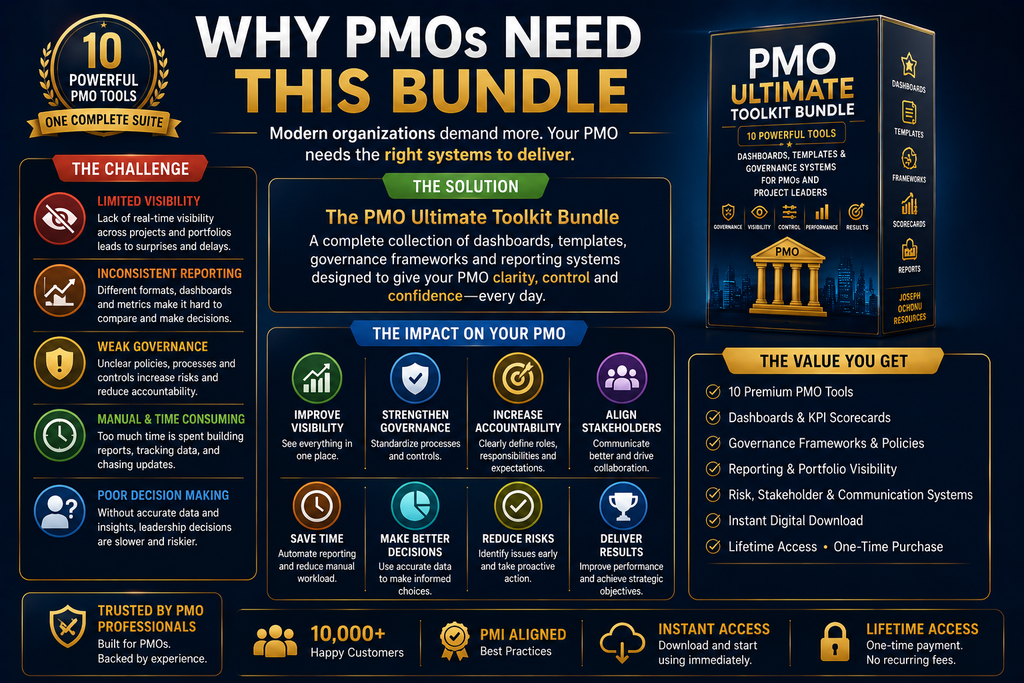 PMO Ultimate Toolkit Bundle | Dashboards, Templates & Governance Systems
