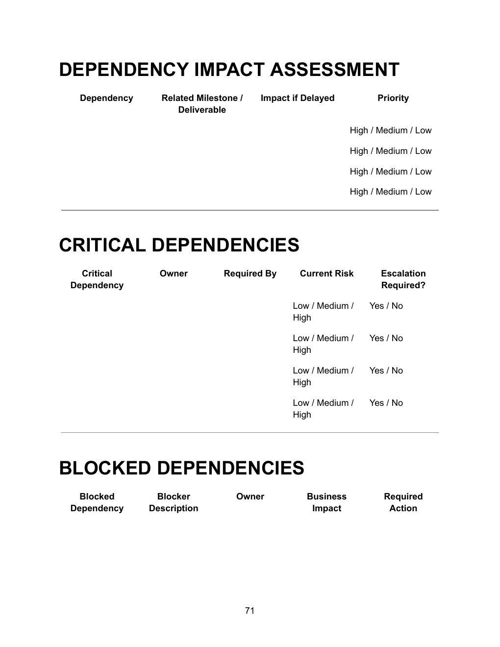 Project Delivery Excellence Bundle — Dependency Impact Assessment