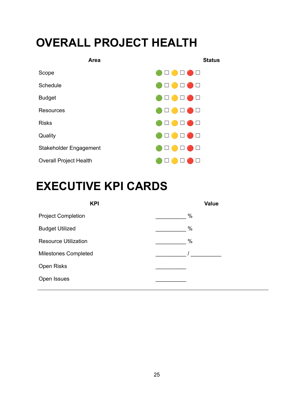 PMO Ultimate Toolkit Bundle — Executive Project Dashboard — Executive Reporting Toolkit Pro — Physical page 59